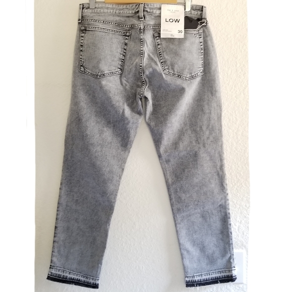rag & bone Dre Low Rise Slim Boyfriend Raw Edge Jeans Size 30 Dusty Trai… - Picture 6 of 7